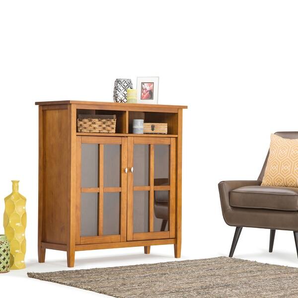 slide 1 of 24, WYNDENHALL Norfolk Wood Storage Media Cabinet - 39"Wx16"Dx42"H