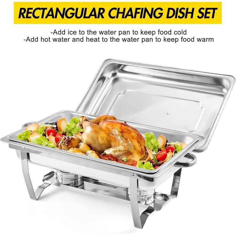 Set of 4 8 Qt Chafing Dishes, Food Warmers for Buffet - 4 Pcs