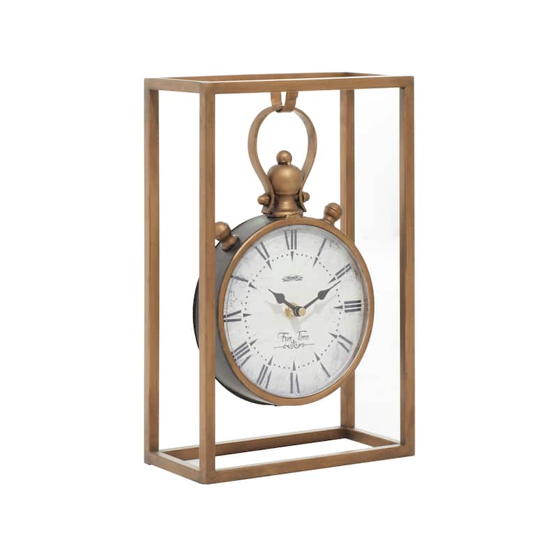 Bronze Metal Standing Stopwatch Decorative Clock