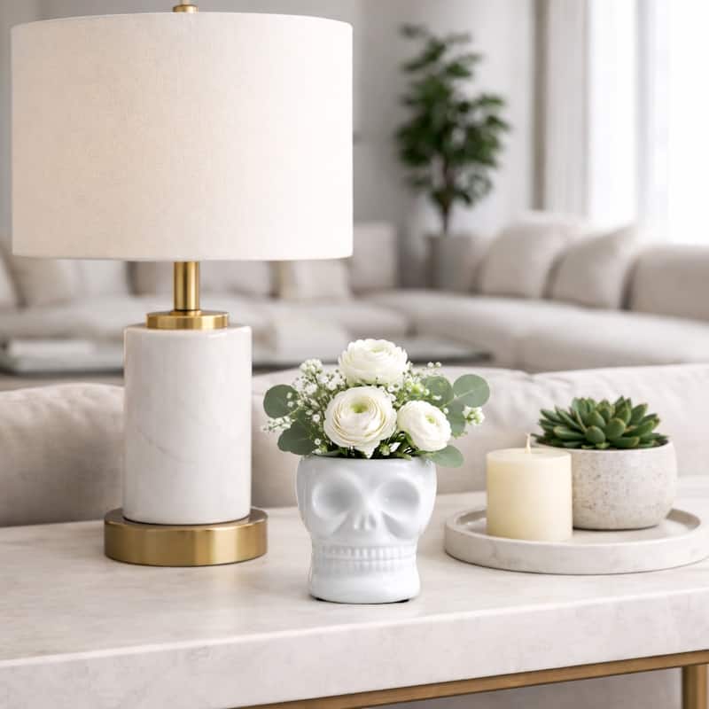 Decorative Ceramic Skull Table Vase