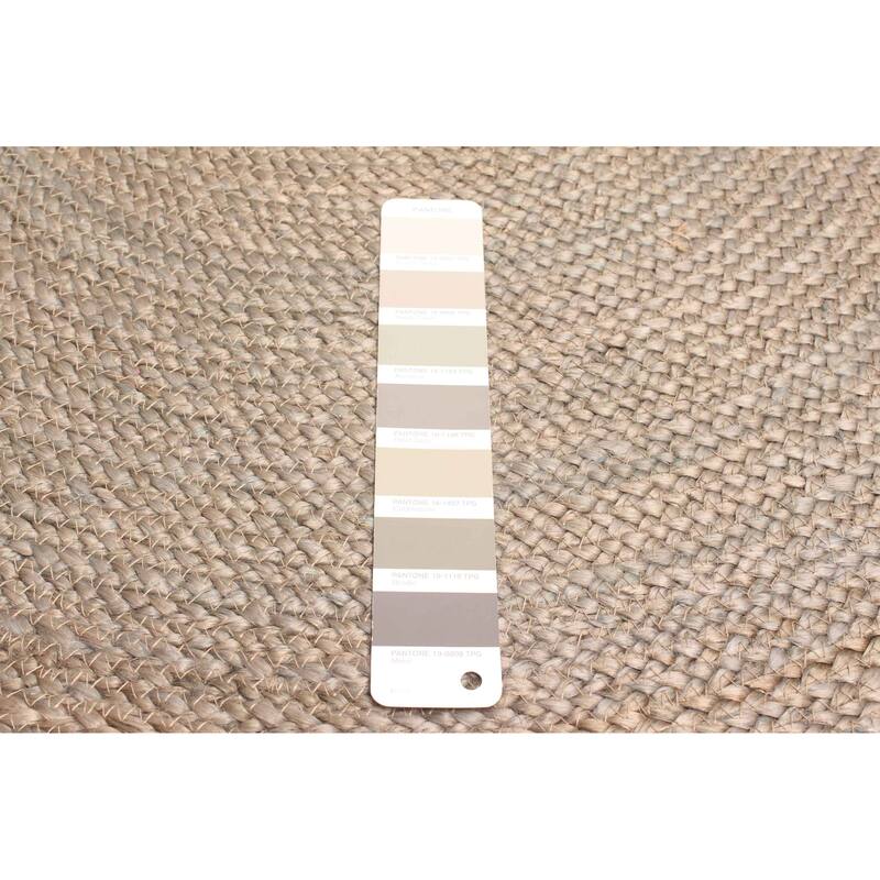 ECARPETGALLERY Braided Weave Palas Denizli Taupe Jute Rug - 4'0 x 4'0