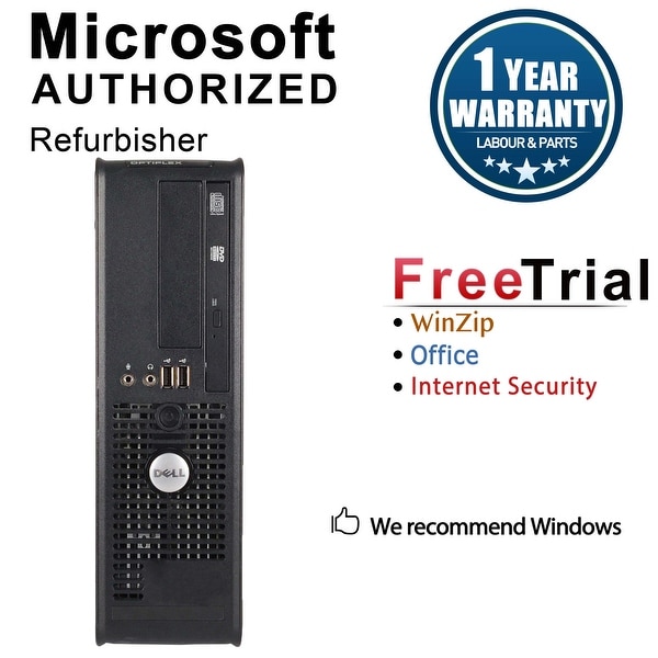 Dell OptiPlex 760 Desktop Computer SFF Intel Core 2 Duo E8400 3.0G 4GB DDR2 160G Windows 10 Home 1 Year Warranty (Refurbished)