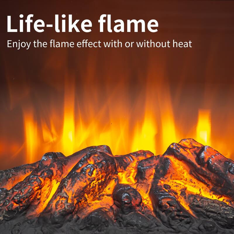 17 inch Freestanding Electric Fireplace Stove heater with 3D Flame Effect - N/A