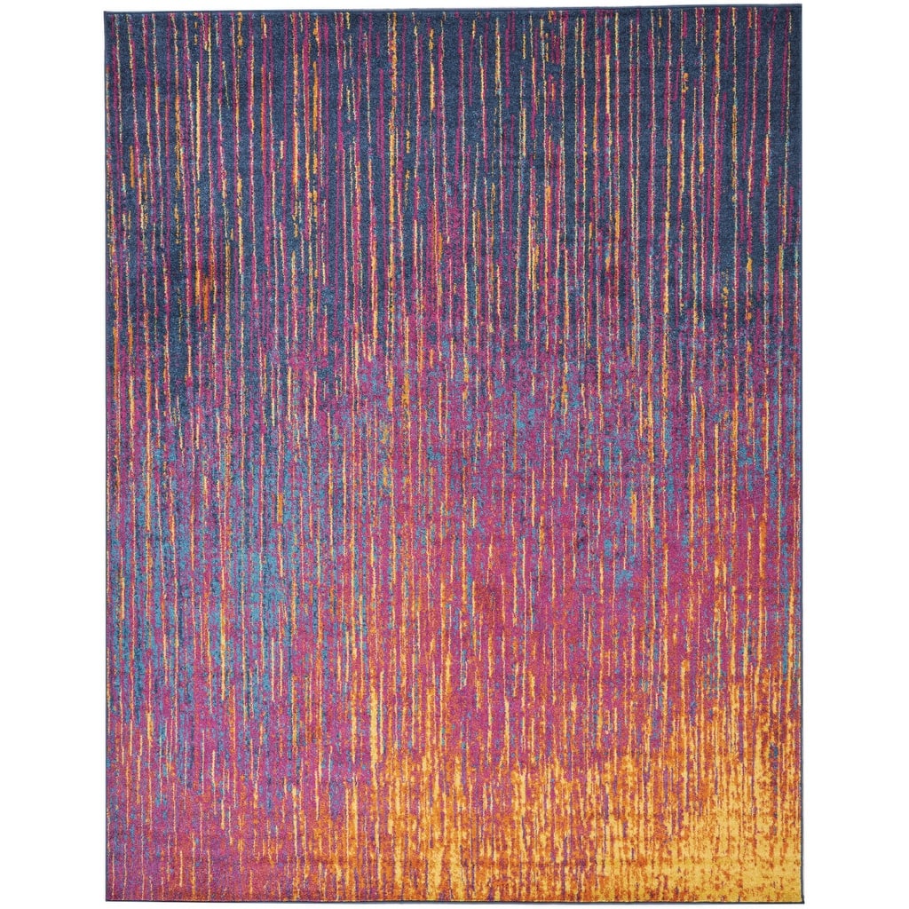 Roze Power Loomed Abstract Area Rug By HomeRoots - 9' x 12'