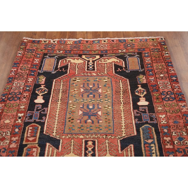 Tribal Meshkin Persian Runner Rug Vintage Wool Carpet - 3'4"x 9'5"