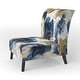 preview thumbnail 18 of 25, Designart "Abstract Pattern With Blue & Golden II" Upholstered Abstract Accent Chair and Modern Arm Chair