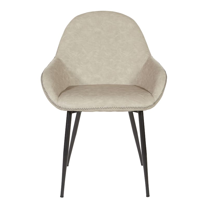 Porch & Den Poehler Faux Leather Mid-century Accent Chair