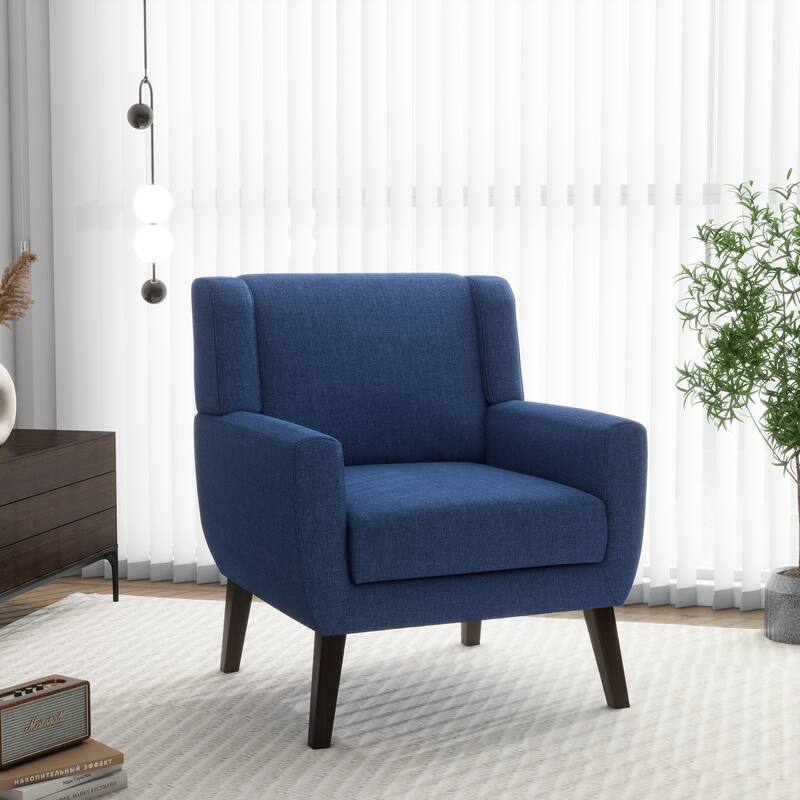 Modern Upholstered Linen Armchair Accent Chair