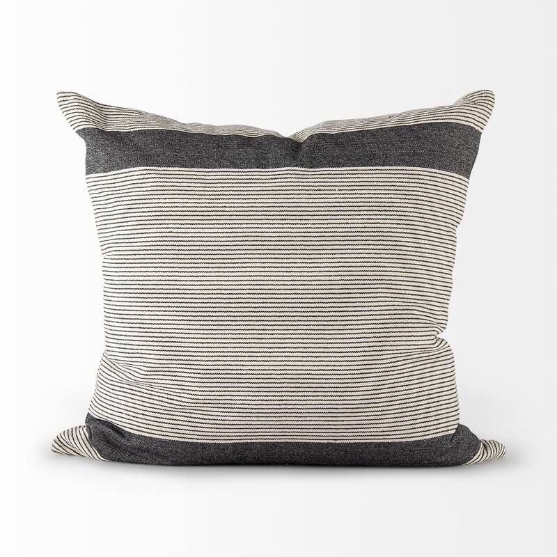 Nancy Beige w/ Black Stripe Detail Decorative Pillow Cover