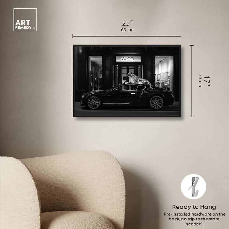 Cheetah and Sports Car Store Canvas by Art Remedy