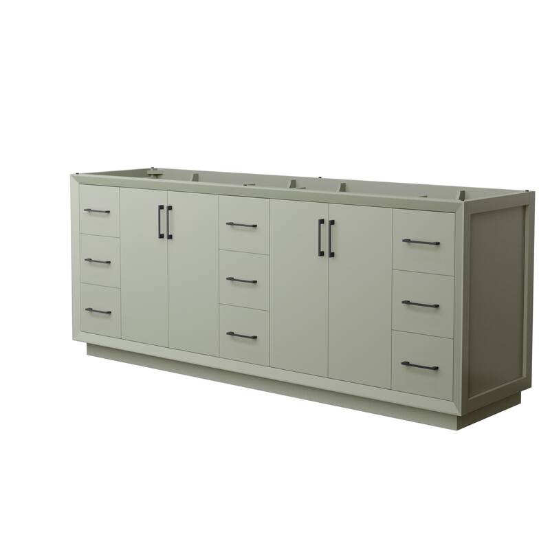 Wyndham Collection WCF414184D-CXSXX-MXX Strada 83" Double Free - Light Green / Matte Black Hardware