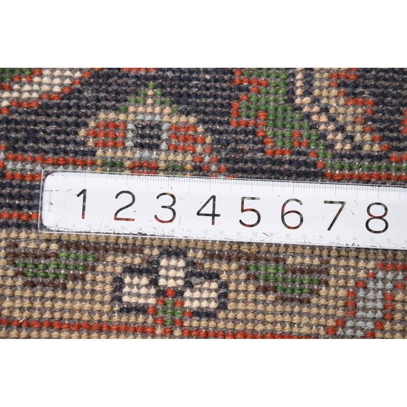 Medallion Heriz Serapi Indian Rug Hand-Knotted Orange Wool Carpet - 8'10"x 11'11"