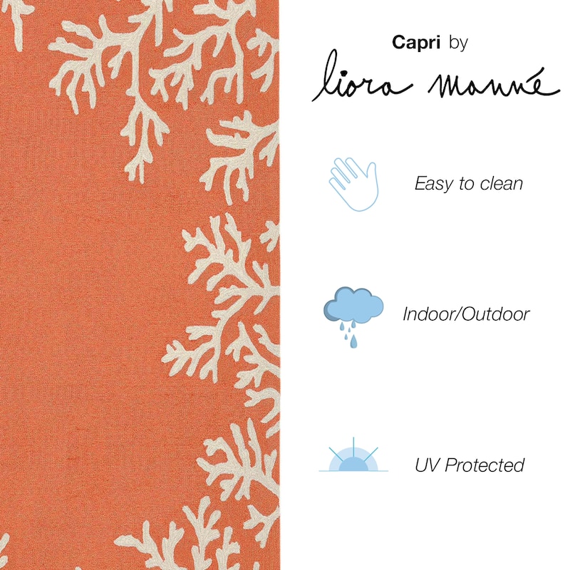 Liora Manne Capri Coral Border Indoor/Outdoor Rug