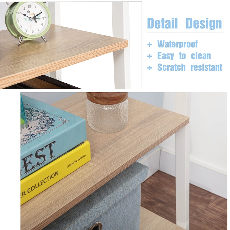 JJS Industrial 4 Tier Bookshelf Freestanding Rustic Bookcase with Open Shelves for Display & Storage, Multi Purpose Plant Stand
