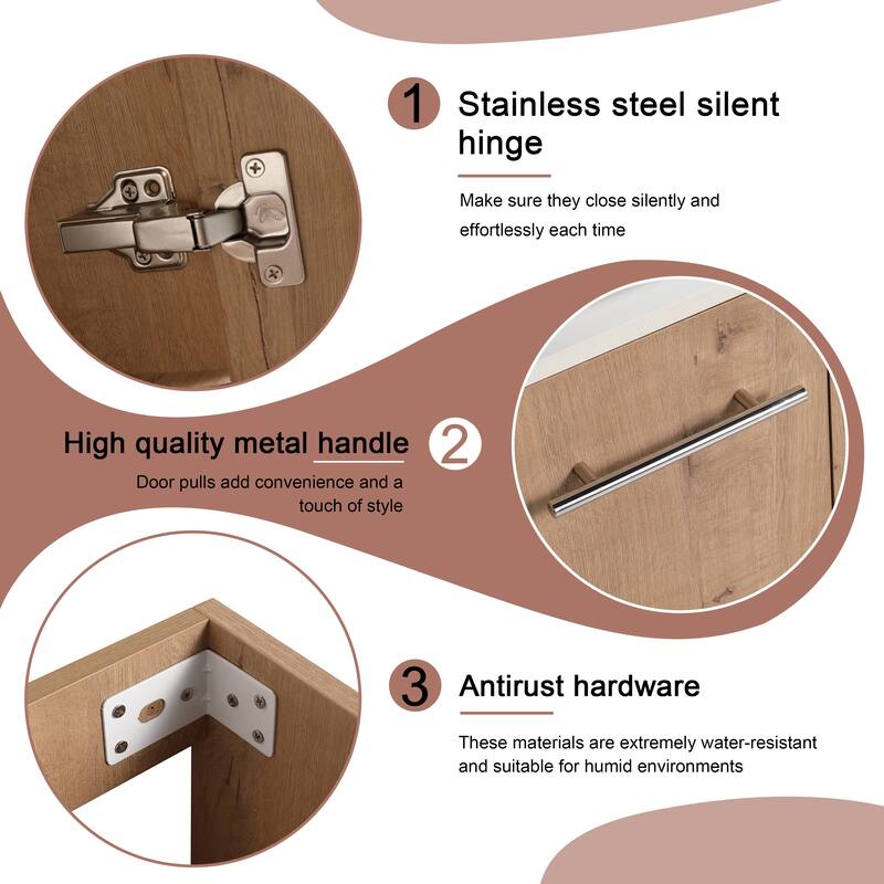 BNK 24"/30" Single Sink Bathroom Vanity with Soft Close Door, Modern Floating Vanity