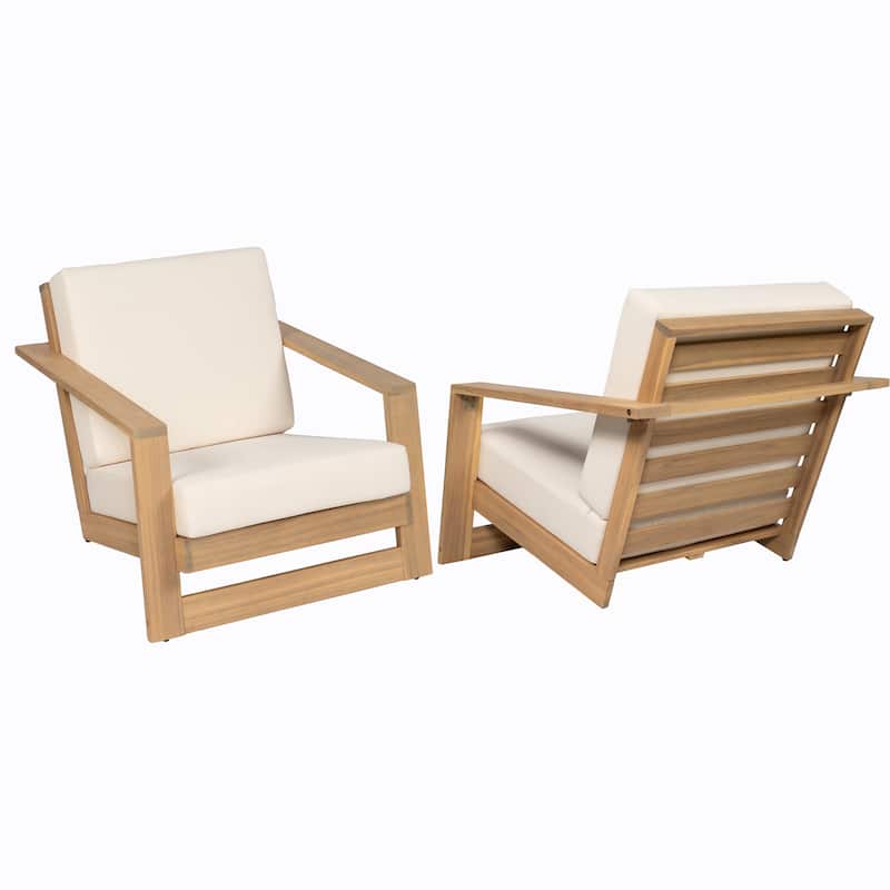 Christopher Knight Home-Lip Acacia Wood Patio Lounge Chair