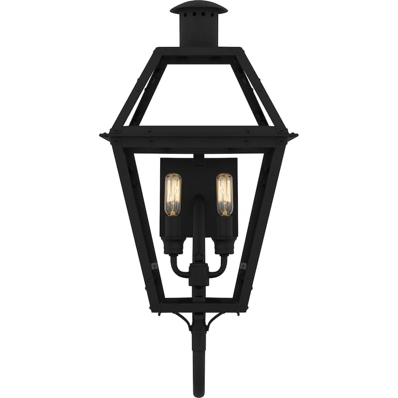 Rue De Royal 2-Light Earth Black Outdoor Wall Lantern