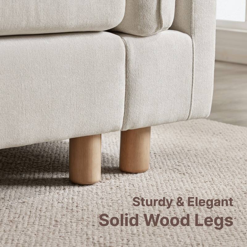 Spruce & Spring Modular Cloud Couch Sofa with Wood Legs for Living Room