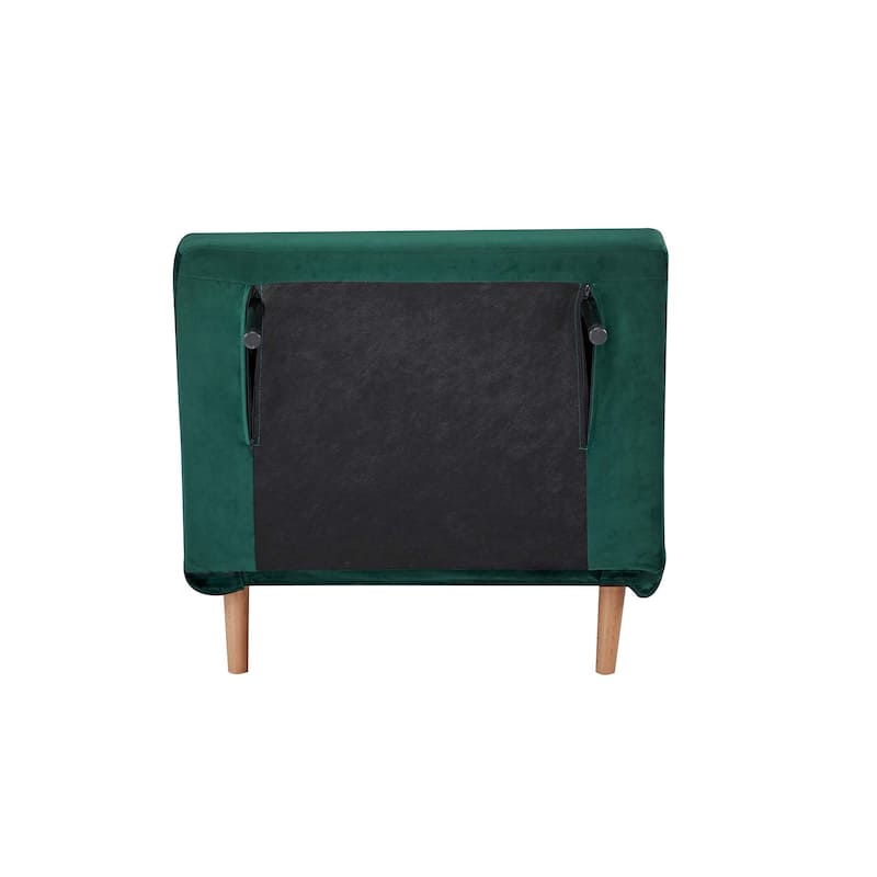 Velvet Foldable Sleeper Sofa Chair, Sofa Bed with 3-Position Adjustable Backrest, Quick 10-Second Conversion