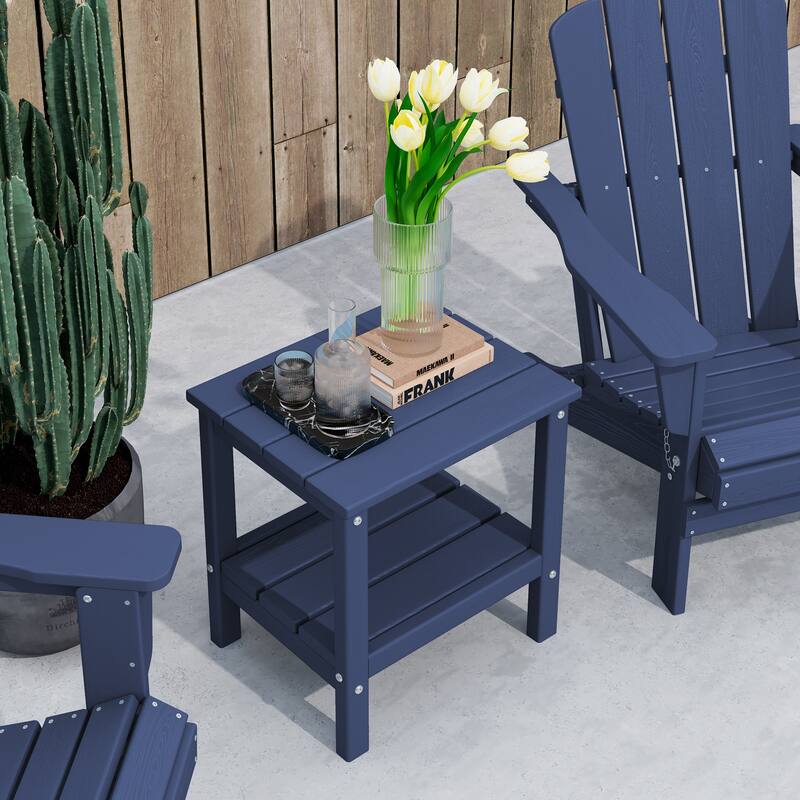 Square Plastic Outdoor Side Table Adirondack Chair End Table
