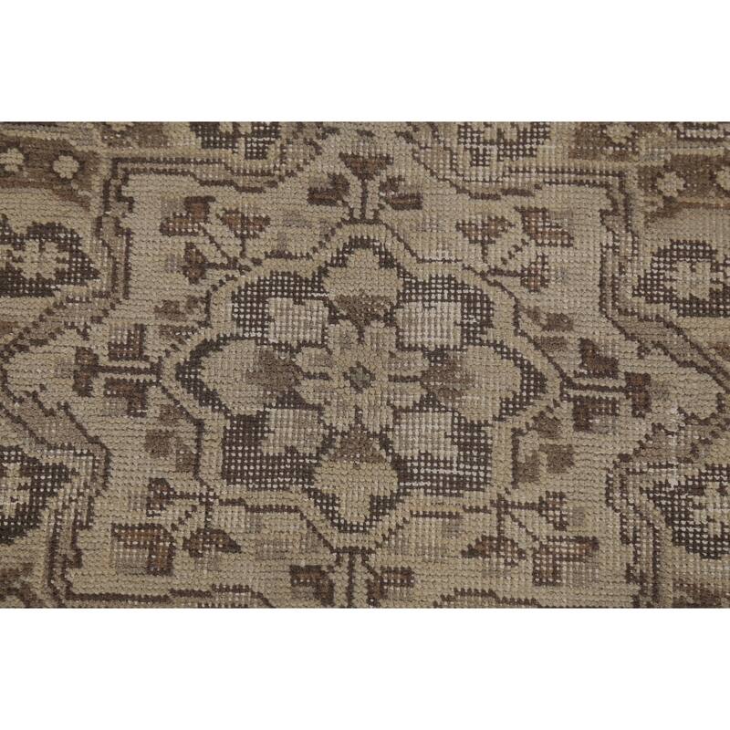 Distressed Tabriz Persian Vintage Area Rug Handmade Wool Carpet - 7'10"x 11'2"
