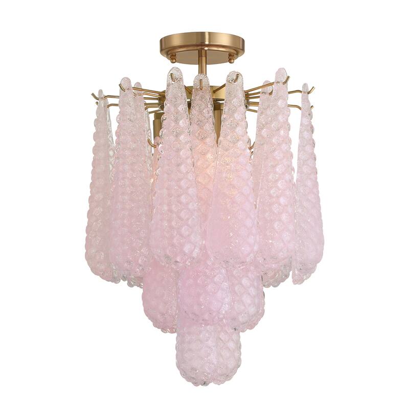 Crystorama Lighting Group OLL-6004_CEILING Ollie 4 Light 14" Wide - Aged Brass / Blush