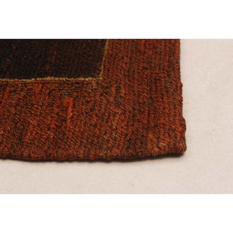 ECARPETGALLERY Flat-Weave Natural Brown Wool Tapestry Kilim - 7'7 x 10'0