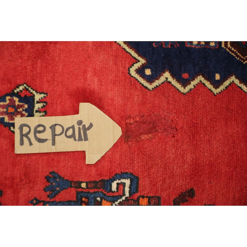 Hand Knotted Oriental 100% Wool Carpet Traditional Tribal Red Sirjan Area Rug - 7' 6'' X 5' 7''