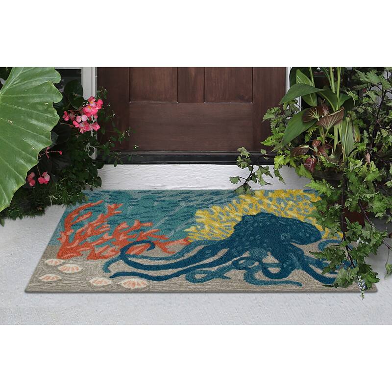 Liora Manne Frontporch Octopus Indoor/Outdoor Rug - 1'8" x 2' 6"