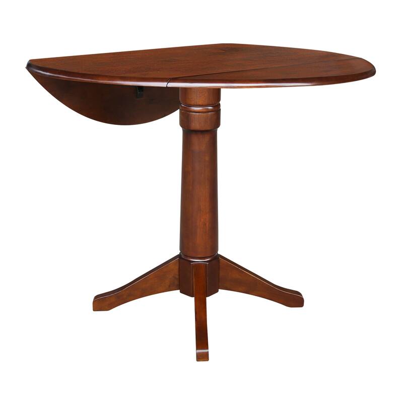 42" Round Dual Drop Leaf Table - Espresso