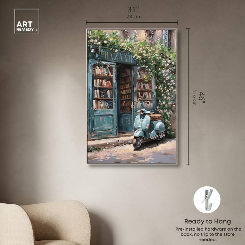 Quaint Bookstore Canvas by Art Remedy