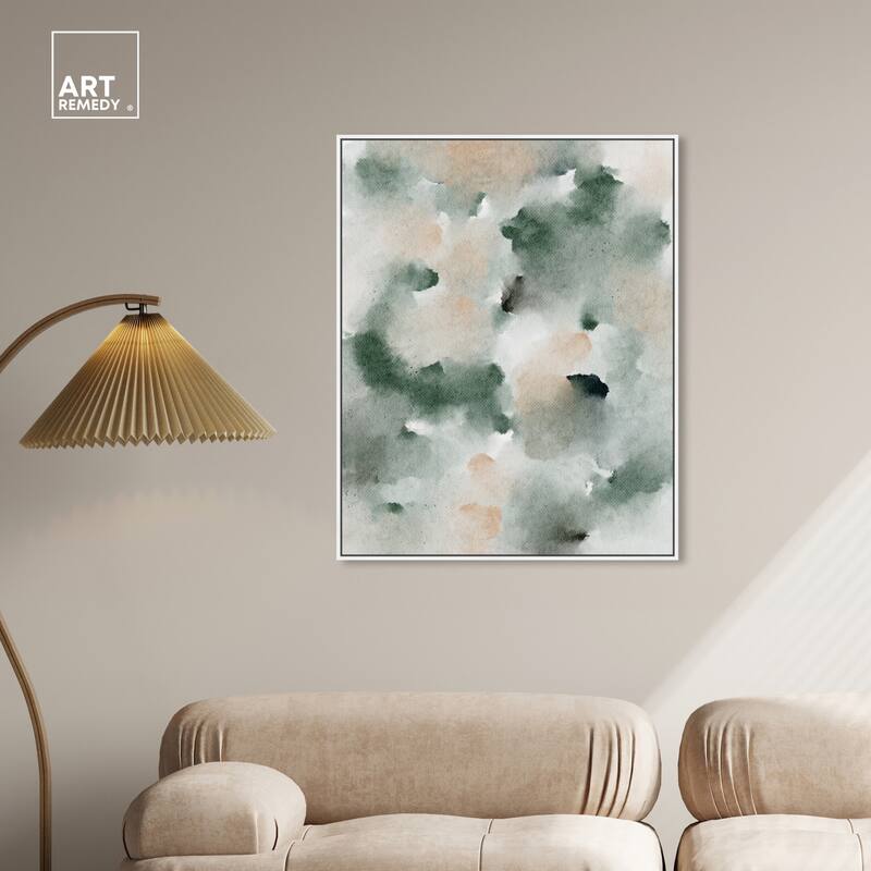 Art Remedy Smoky And Blush Shadows Framed Watercolor Boho Abstracts