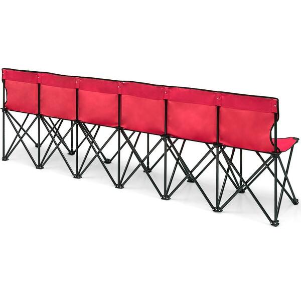 Shop Portable Folding 6 Seats Chair Sideline Sports Bench W Seat