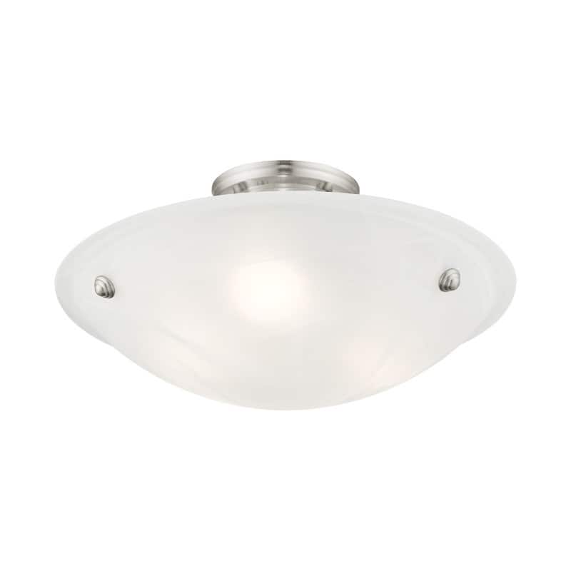 Livex Lighting 3-light Brushed Nickel Ceiling Mount, 4273-91 - 16" DIA 8" H