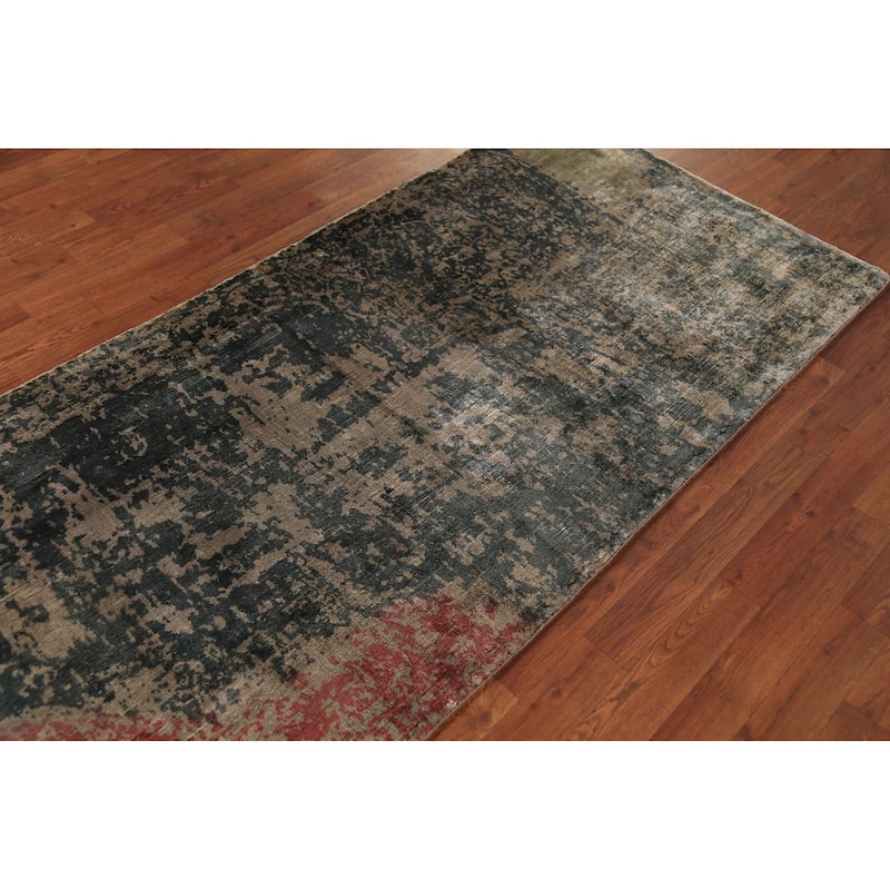 Abstract Contemporary Foyer Rug Hand-Knotted Wool Carpet - 3'0"x 6'5"