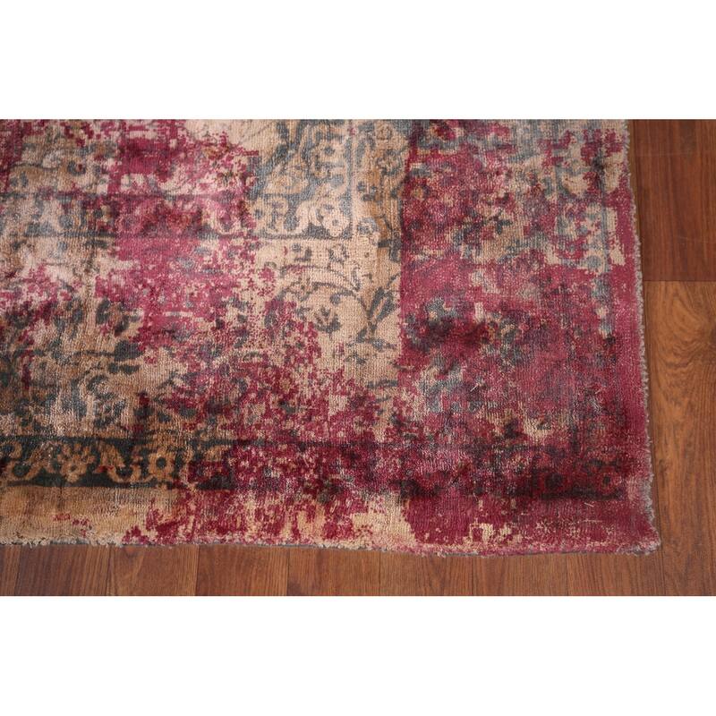 Contemporary Abstract Indian Area Rug Handmade Wool Carpet - 6'6"x 9'9"