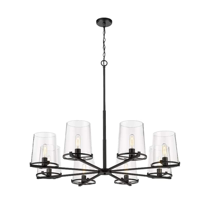 Callista 8 Light Chandelier - Matte Black