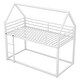 preview thumbnail 13 of 11, White Twin over Twin Metal House Bunk Bed with Built-in Ladder