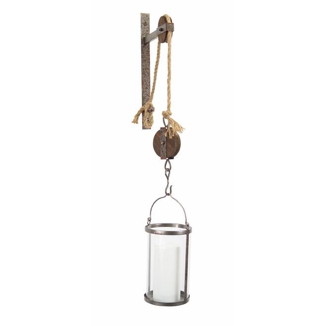 Industrial Pulley Mounted Canister Candleholder