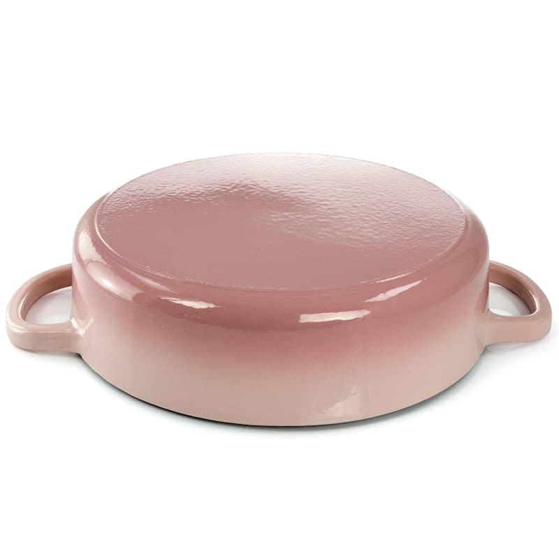 Craftsman 5 Quart Round Self Basting Lid Enameled Cast Iron Braiser Pan in Blossom