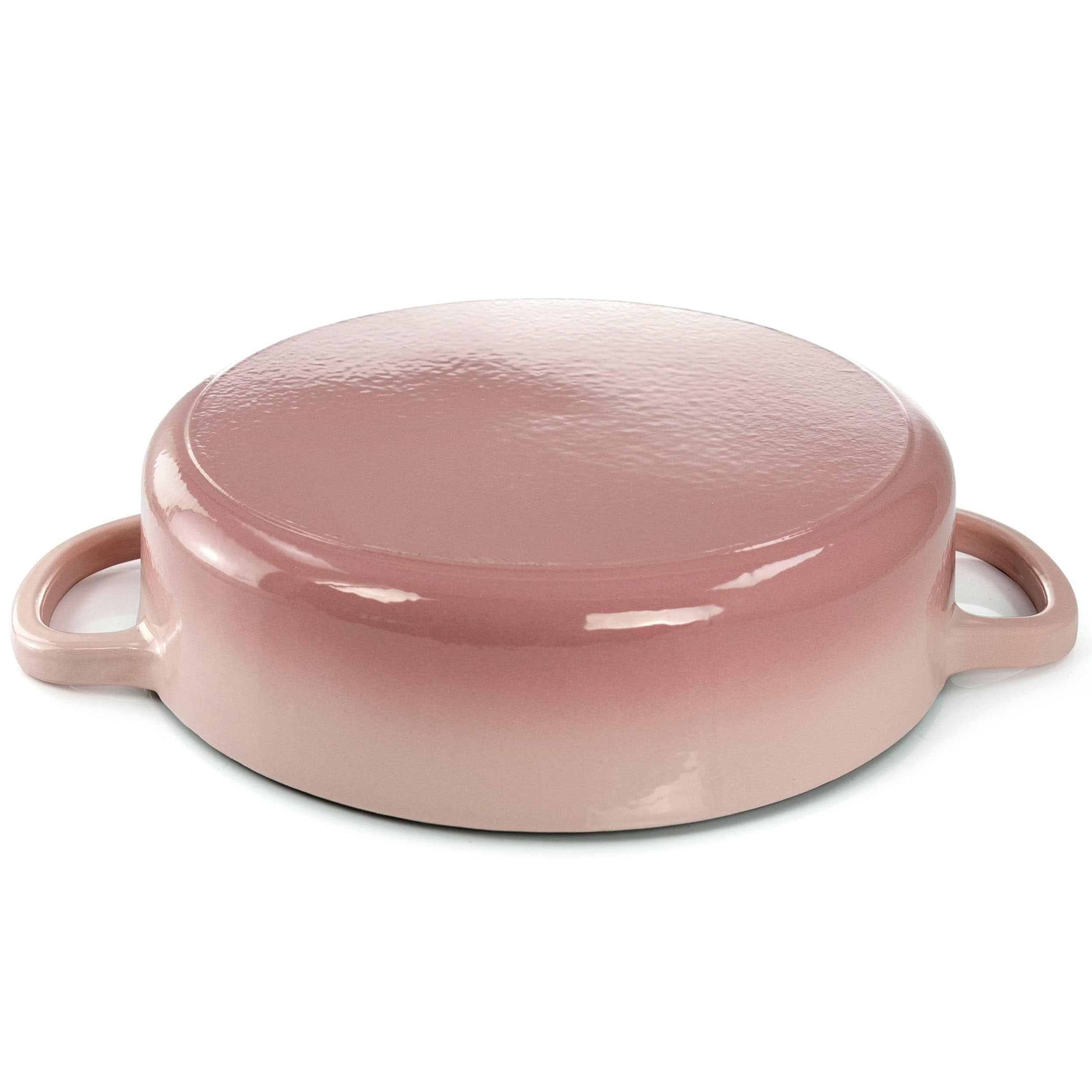 Crock Pot Artisan 5Qt Enameled Cast Iron Braiser Pan in Blush Pink