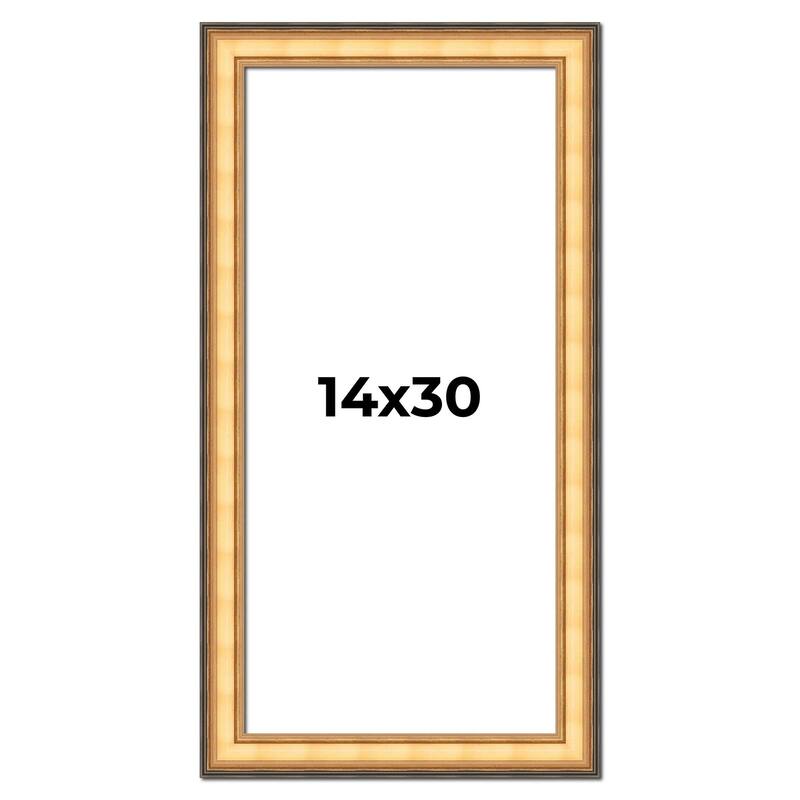 14x30 Frame Gold Plein Aire Solid Wood Picture Frame Width 2 Inches |