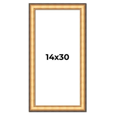 14x30 Frame Gold Plein Aire Solid Wood Picture Frame Width 2 Inches |
