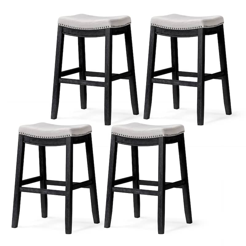 Maven Lane 31" Sophia Backless Bar Height Kitchen Stool - Set of 4 - Aged Black