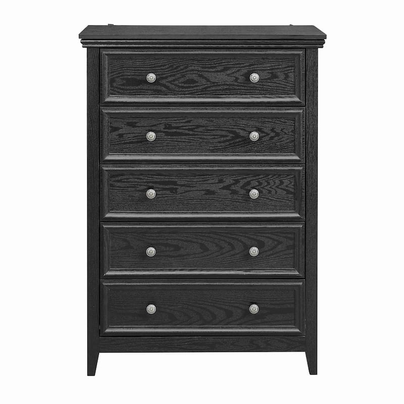 5 Drawers Cabinet,Chest of Drawers Closet Organizers and Storage Clothes Storage Drawers Cabinet - Black