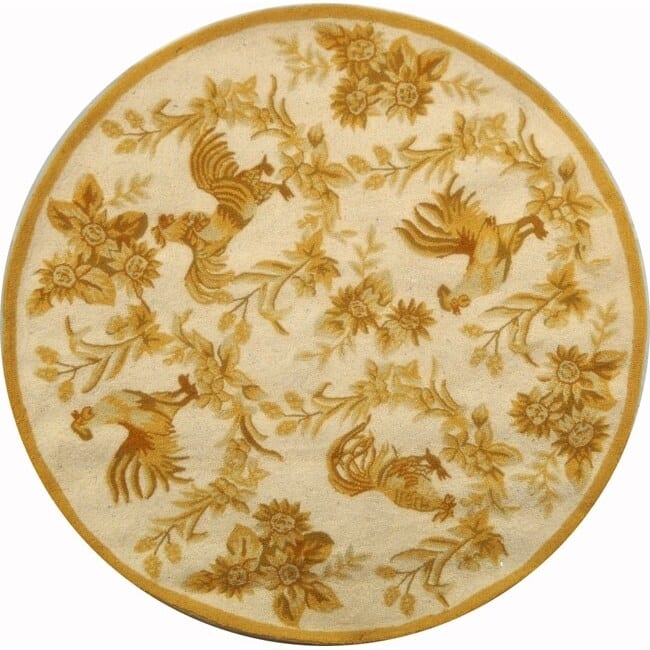 SAFAVIEH Handmade Chelsea Inis French Country Wool Rug - 8' Round - Gold
