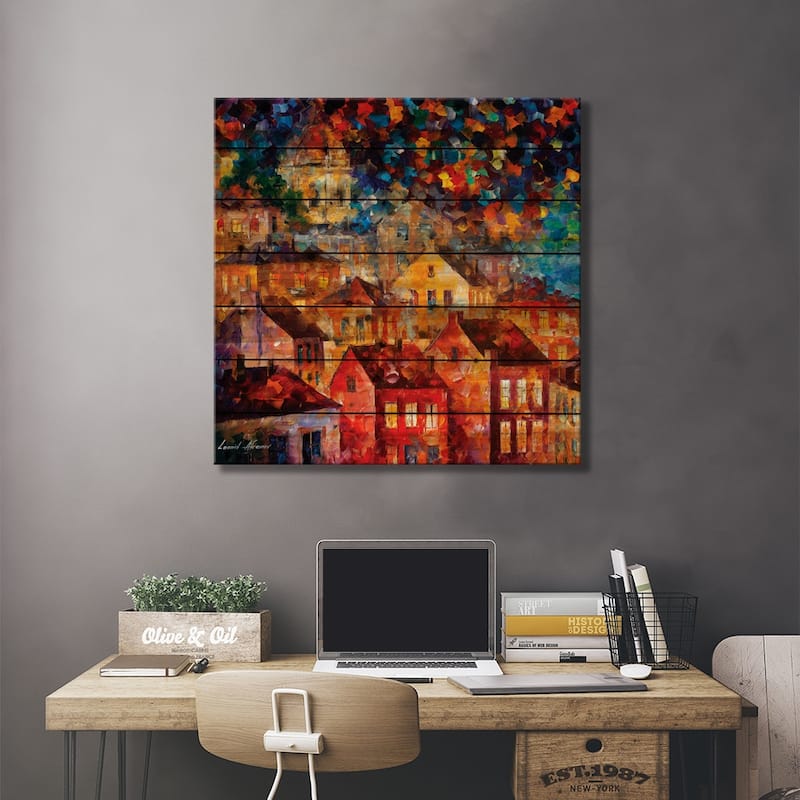 The Hills From My Dreams Print On Wood by Leonid Afremov - Multi-Color