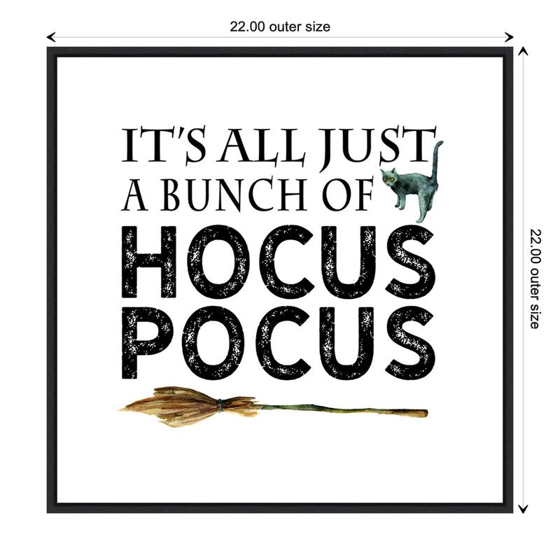 Amanti Art Just a Bunch of Hocus Pocus Broom Framed Canvas Wall Art