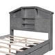 preview thumbnail 17 of 16, Full Size Wood Platform Bed with House-Shaped Storage Headboard and 2 Drawers, Walnut Finish