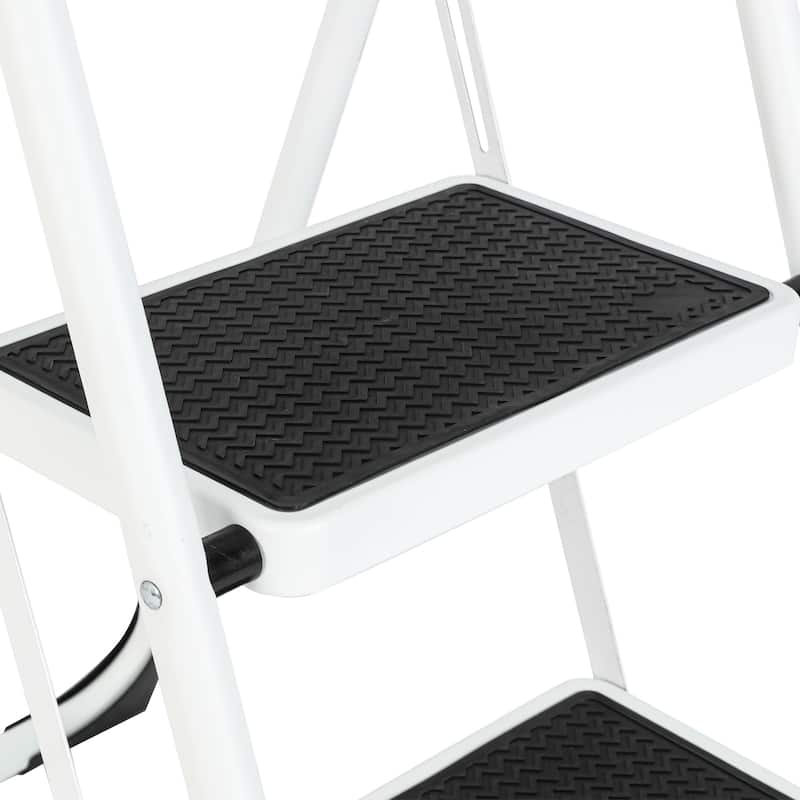 330 lb Capacity 3-Step Iron Folding Step Stool Ladder